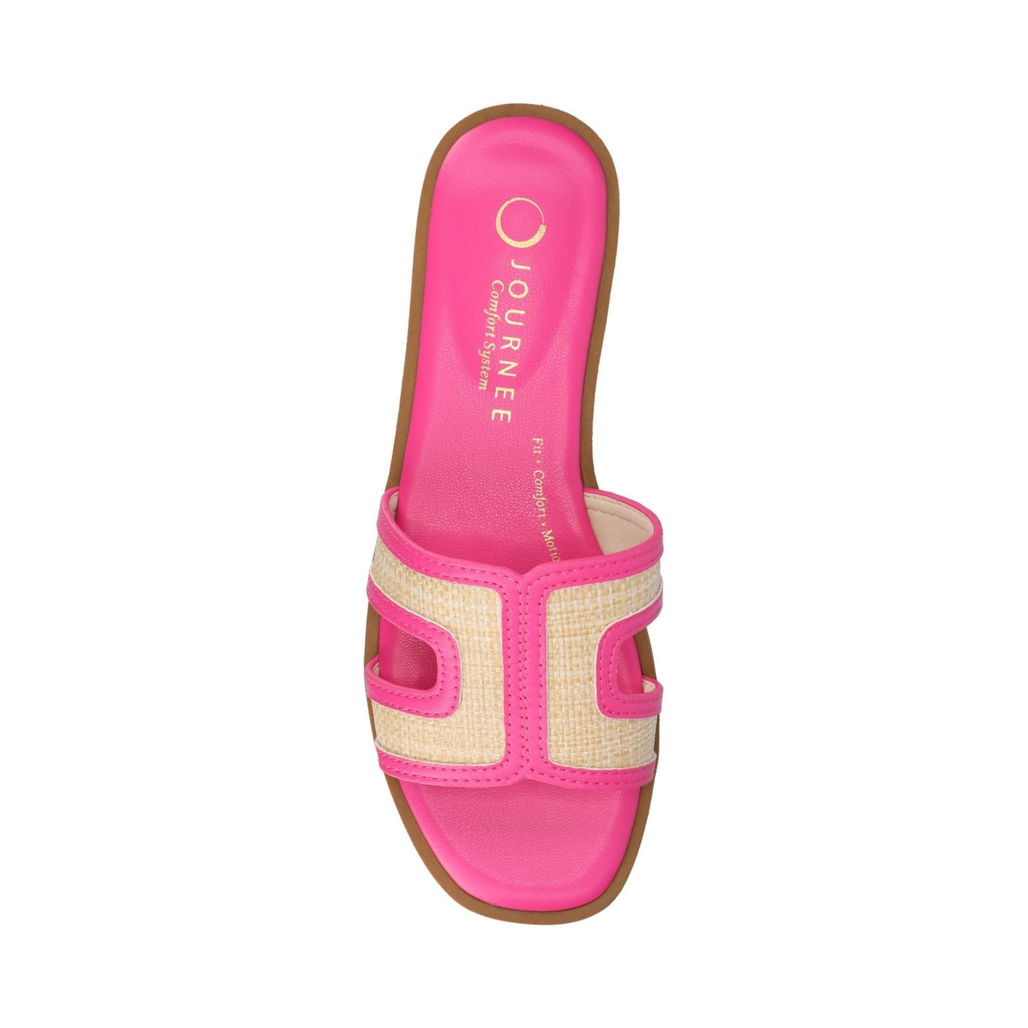 Journee PRIMAH FLAT SANDALS - Fuschia Raffia