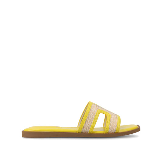 Journee PRIMAH FLAT SANDALS - Mango Raffia