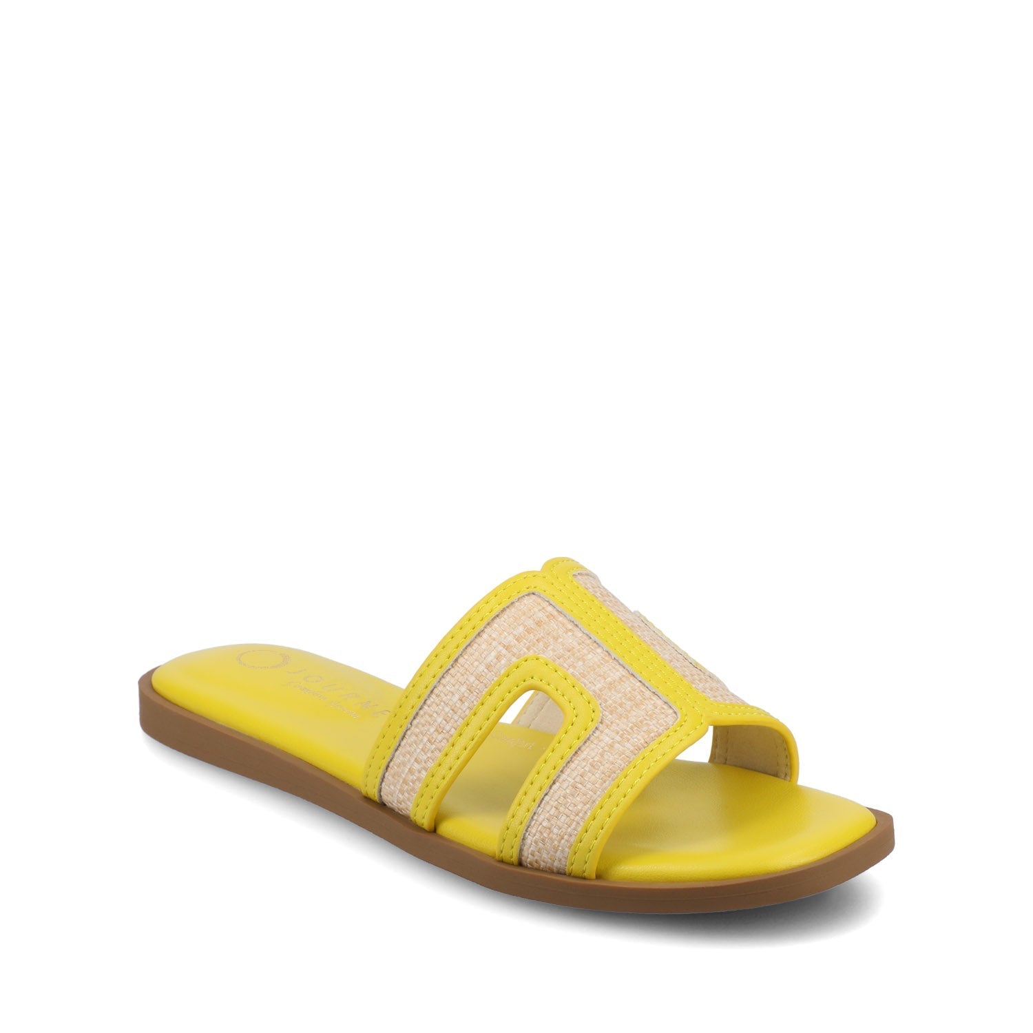 Journee PRIMAH FLAT SANDALS - Mango Raffia