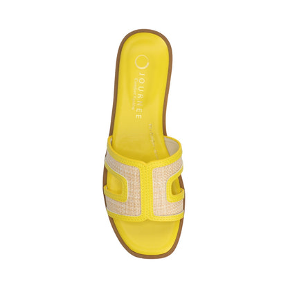 Journee PRIMAH FLAT SANDALS - Mango Raffia