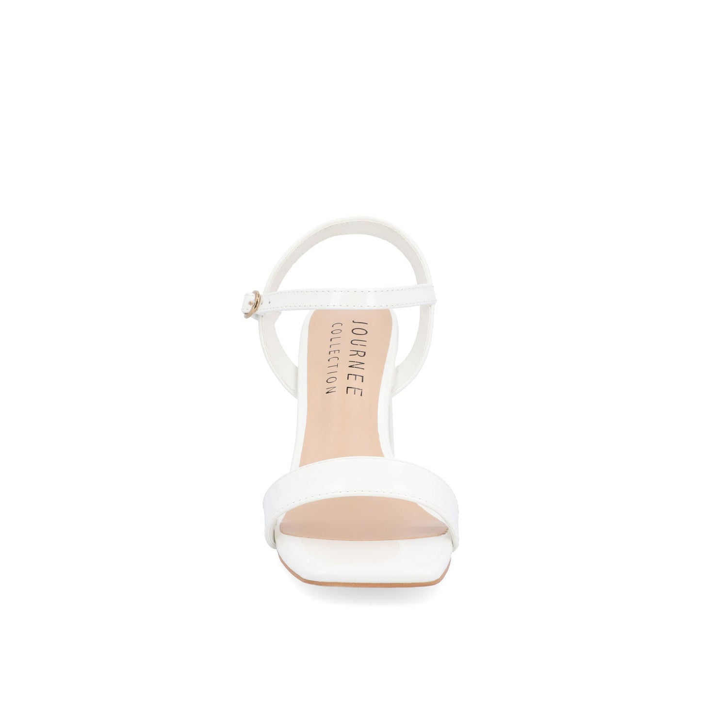 Journee TIVONA STRAPPY BLOCK HEELS IN VEGAN LEATHER - White