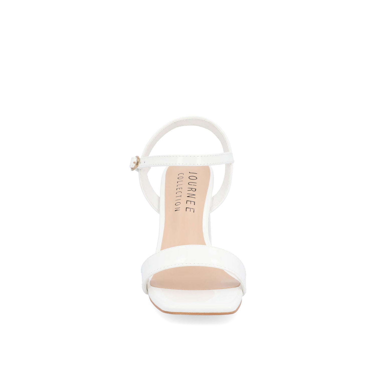 Journee TIVONA STRAPPY BLOCK HEELS IN VEGAN LEATHER - White