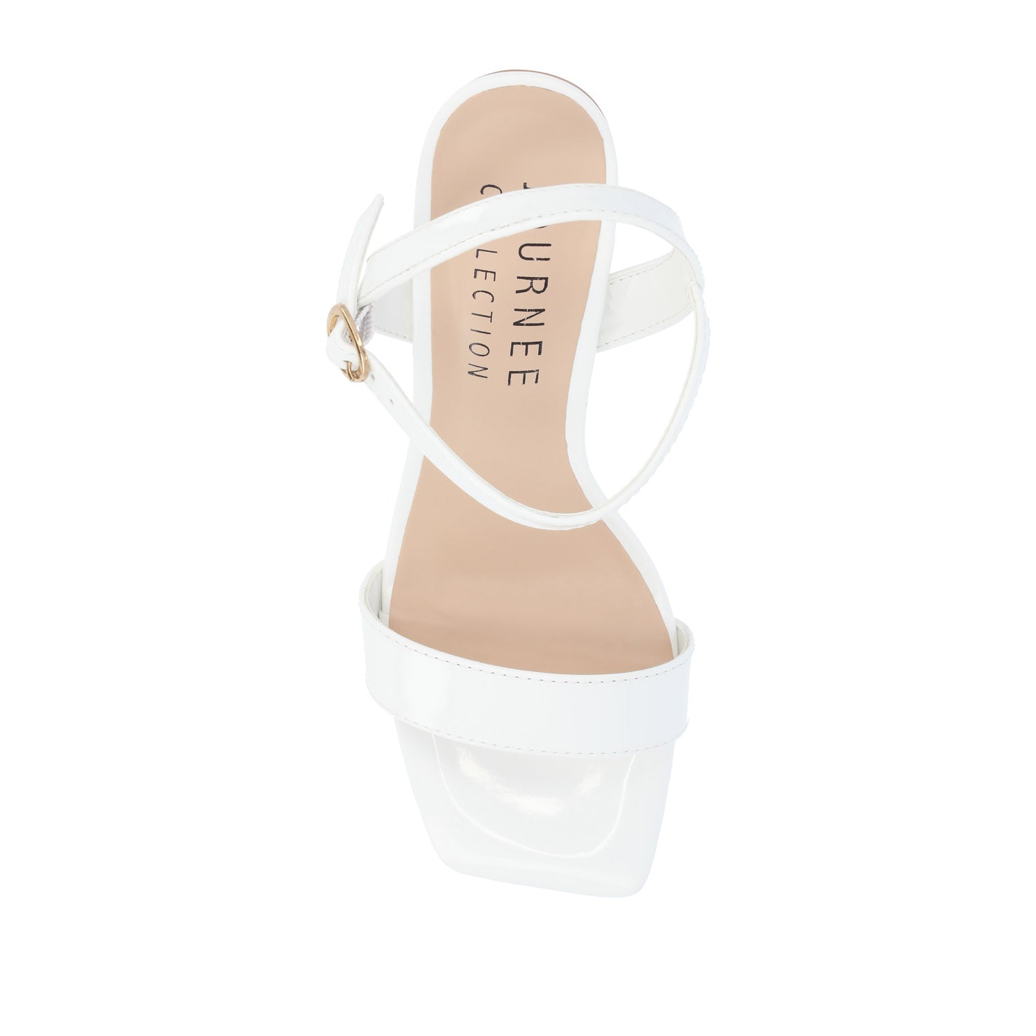 Journee TIVONA STRAPPY BLOCK HEELS IN VEGAN LEATHER - White