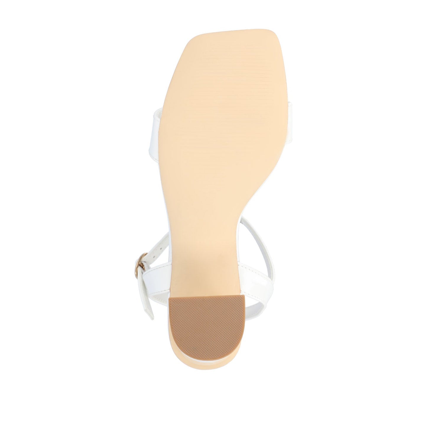 Journee TIVONA STRAPPY BLOCK HEELS IN VEGAN LEATHER - White
