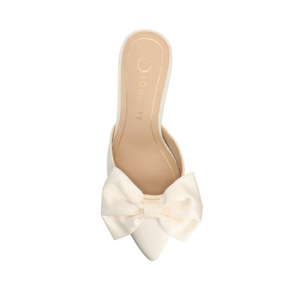 Journee TIARRA STILETTO HEELS IN SATIN - Ivory