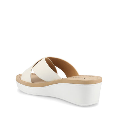 Journee Biara Platform Wedge Sandals - White