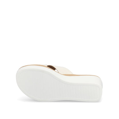 Journee Biara Platform Wedge Sandals - White