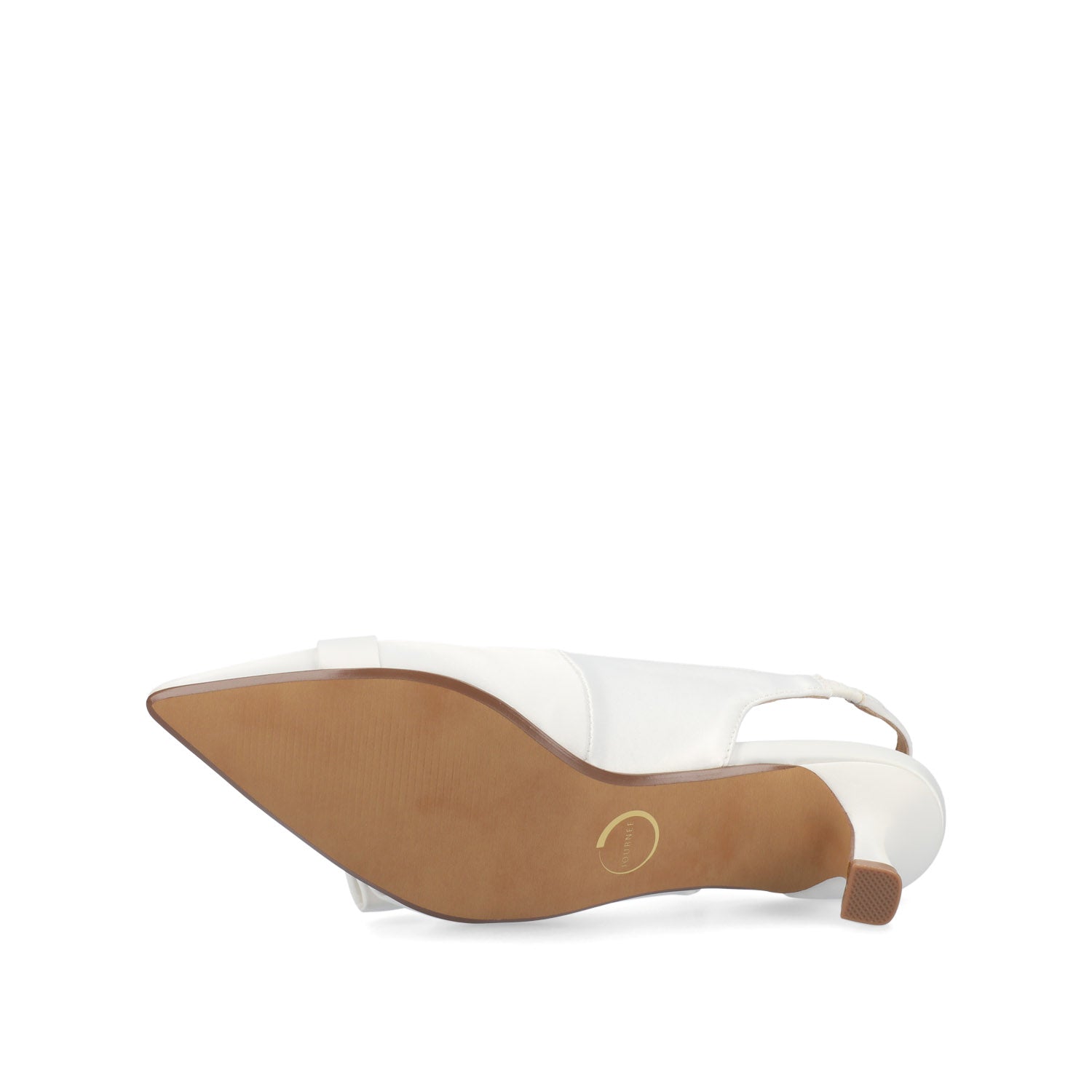 Journee PALOMA SLINGBACK KITTEN HEELS - White Satin