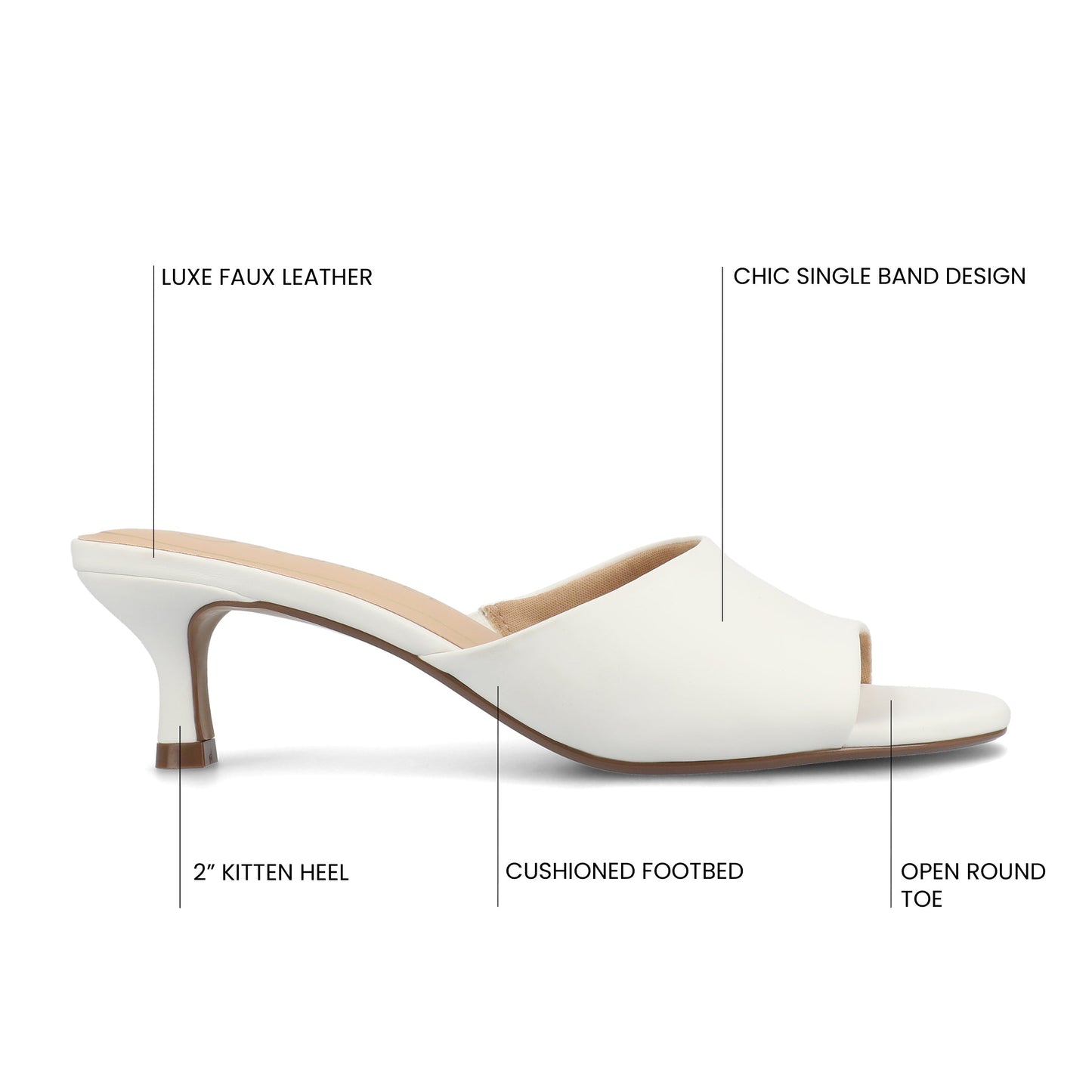 Journee JEYLAH DRESS HEELS - White PU