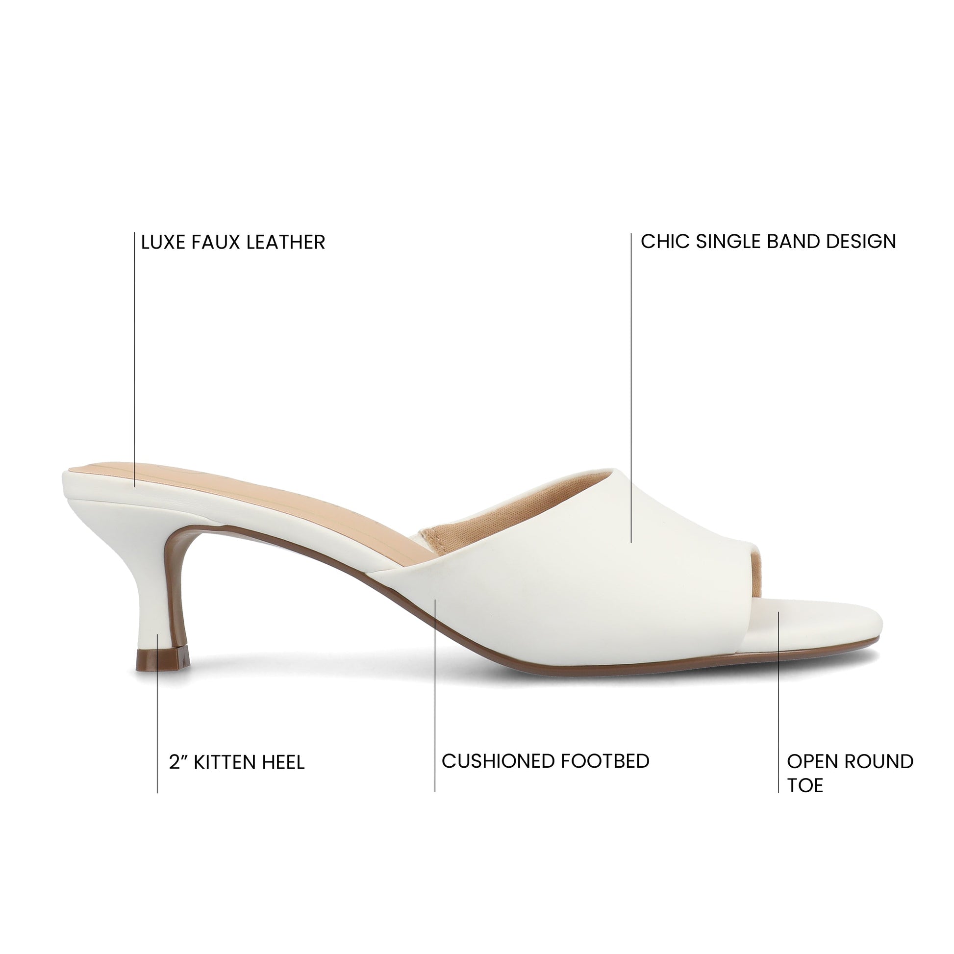 Journee JEYLAH DRESS HEELS - White PU