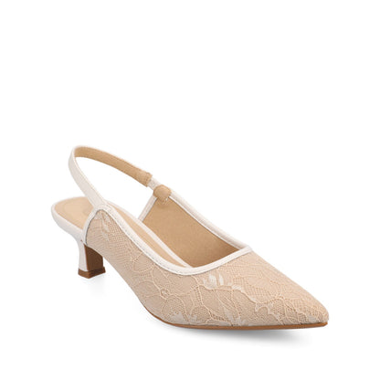 Journee PAULINA KITTEN HEELS IN STATEMENT PATENT - Bone Lace