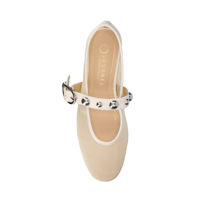 Journee NAVEAH BALLET FLATS - Bone Mesh