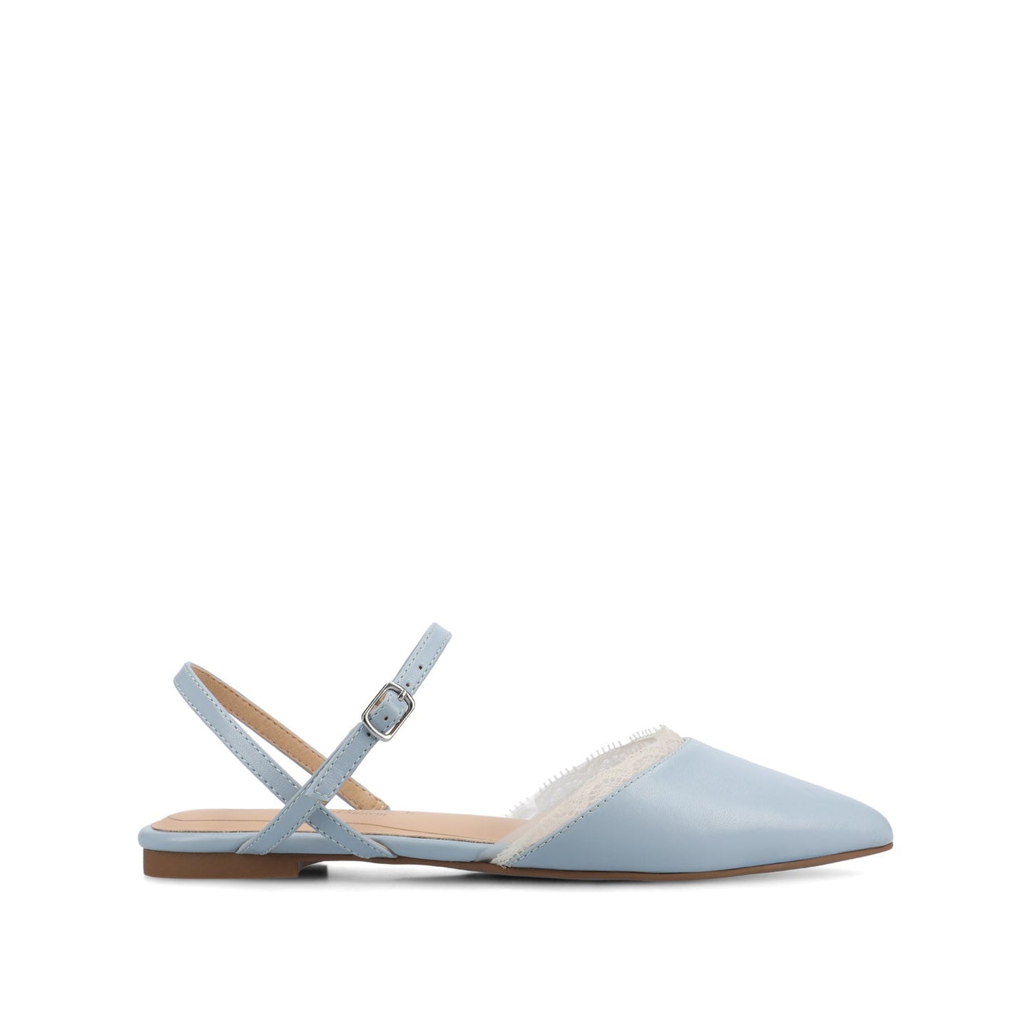 Journee MARTINE SLINGBACK FLATS IN VEGAN LEATHER - Sky Blue Lace