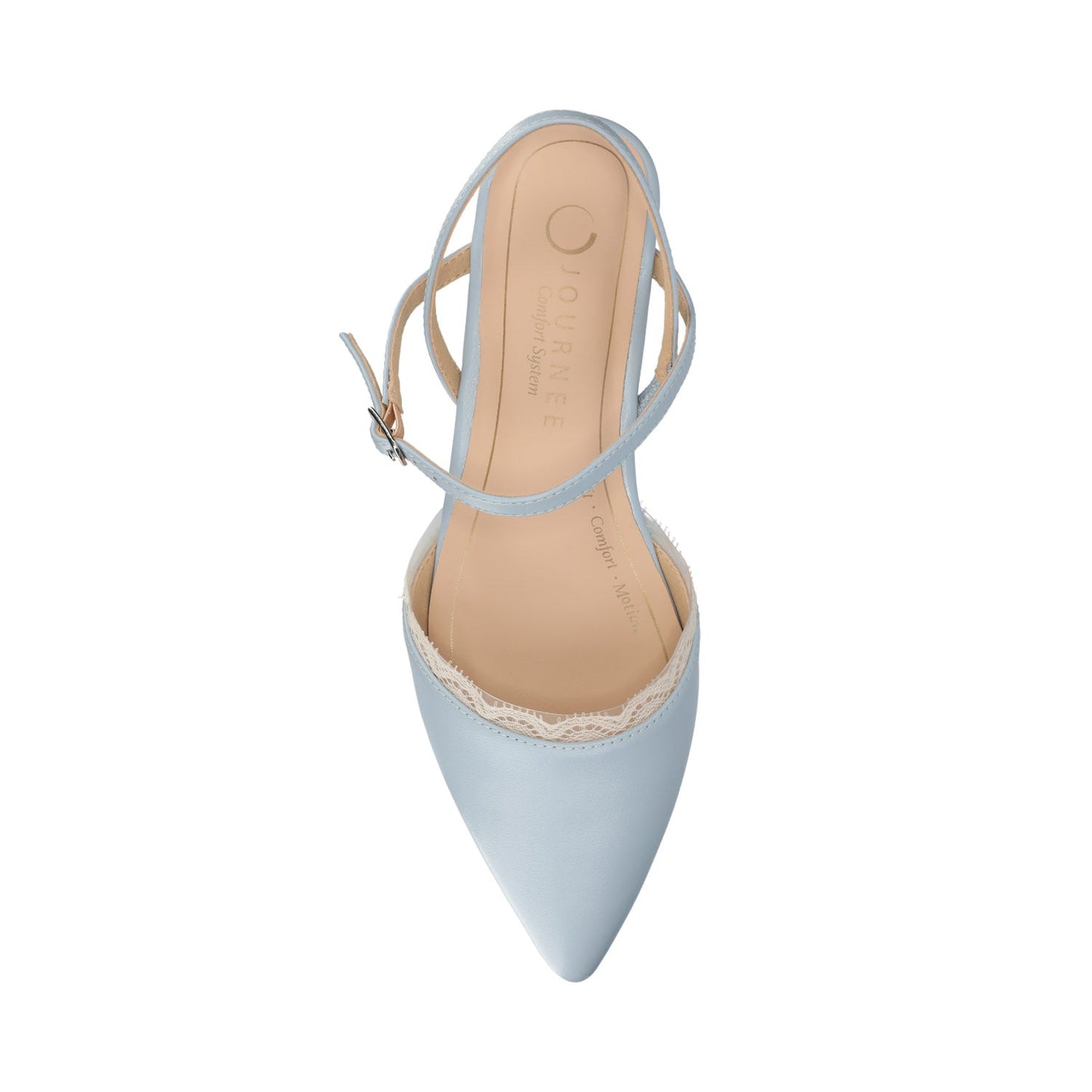 Journee MARTINE SLINGBACK FLATS IN VEGAN LEATHER - Sky Blue Lace