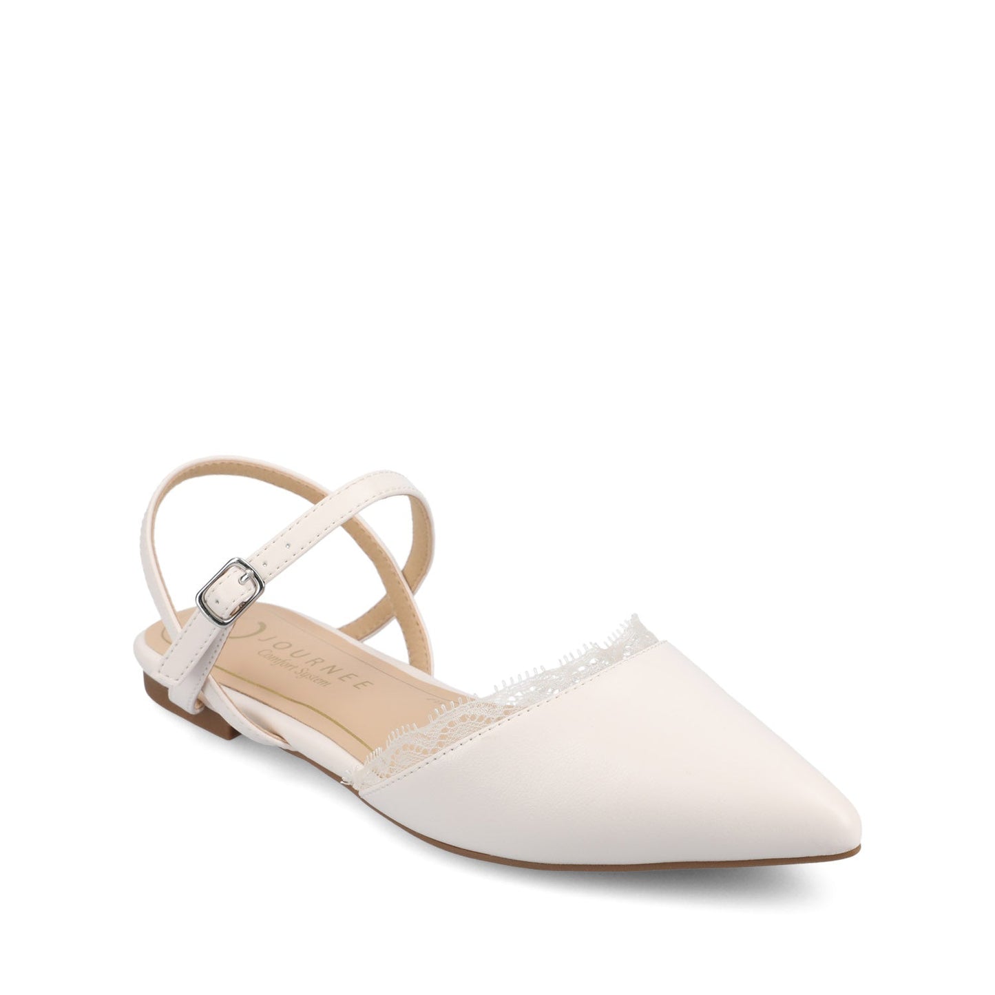 Journee MARTINE SLINGBACK FLATS IN BONE LACE