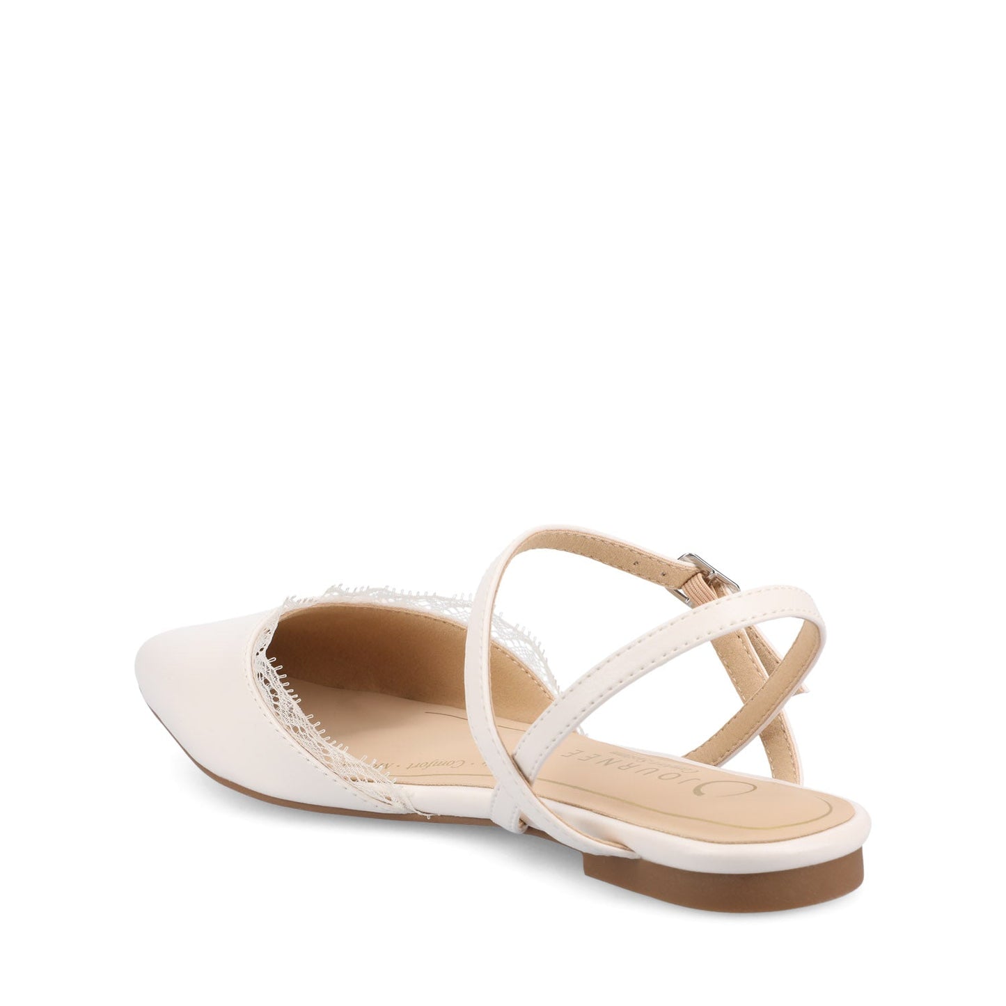 Journee MARTINE SLINGBACK FLATS IN BONE LACE