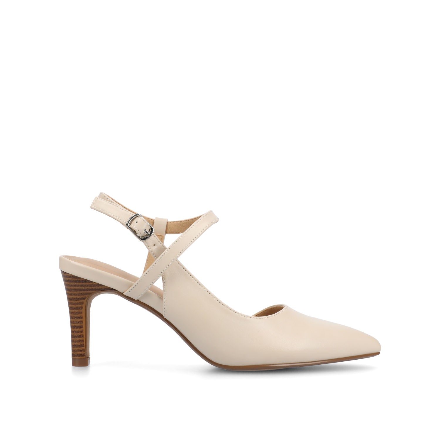 Journee SCIPIO STILETTO PUMP HEELS IN WIDE - Bone PU