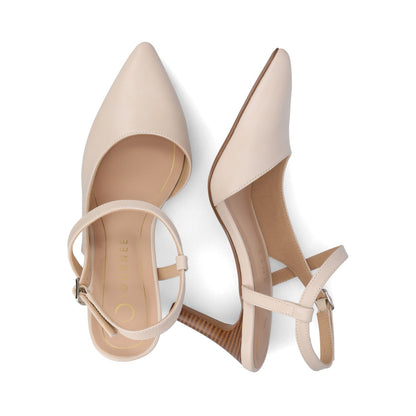 Journee SCIPIO STILETTO PUMP HEELS IN WIDE - Bone PU