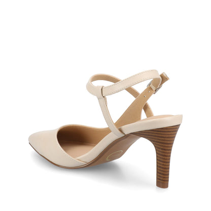 Journee SCIPIO STILETTO PUMP HEELS IN WIDE - Bone PU