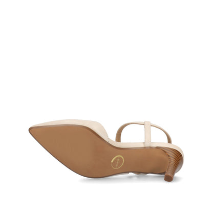 Journee SCIPIO STILETTO PUMP HEELS IN WIDE - Bone PU
