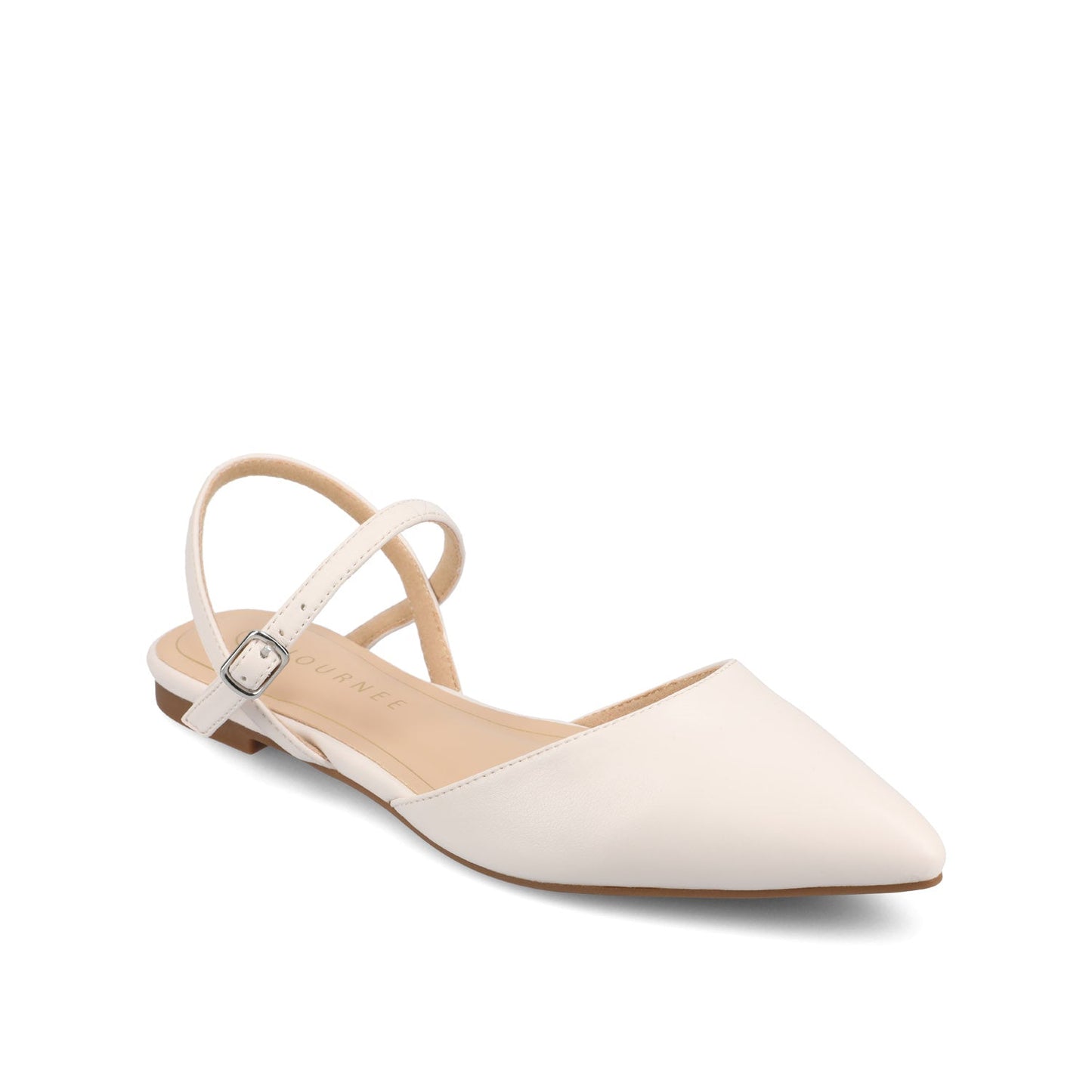 Journee MARTINE SLINGBACK FLATS IN VEGAN LEATHER - Bone PU