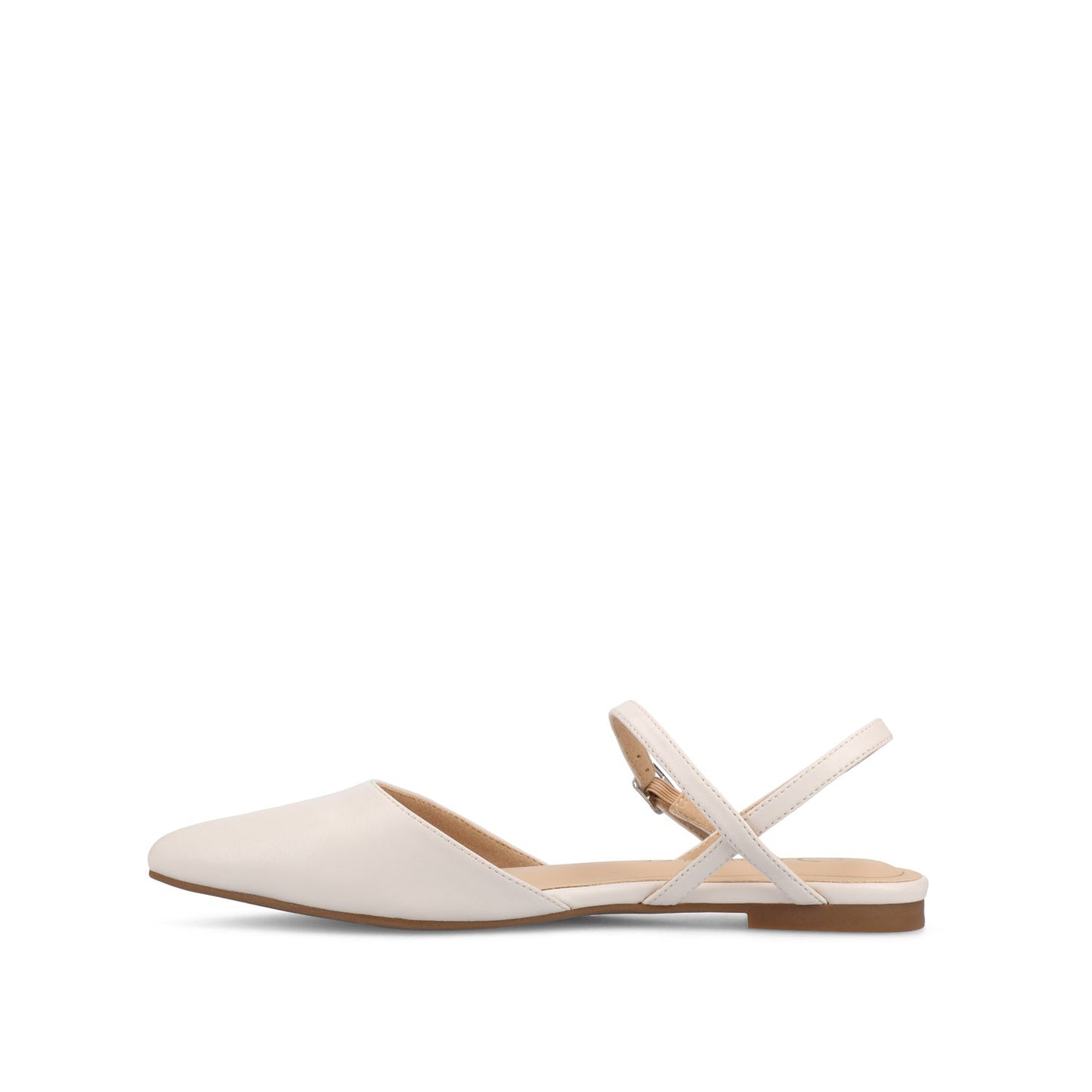 Journee MARTINE SLINGBACK FLATS IN VEGAN LEATHER - Bone PU