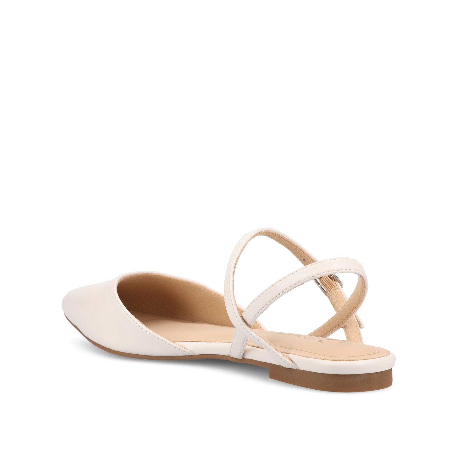Journee MARTINE SLINGBACK FLATS IN VEGAN LEATHER - Bone PU