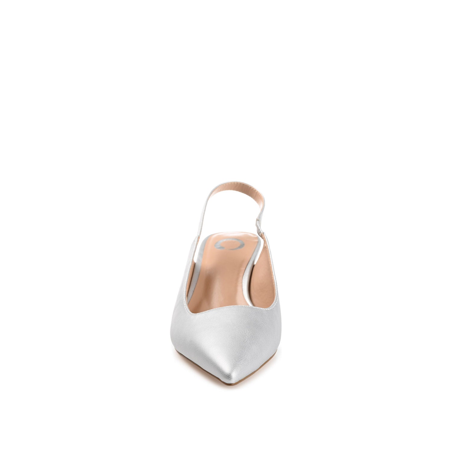 Journee PAULINA SLINGBACK KITTEN HEELS IN PATENT - Silver PU