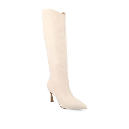 Journee REHELA KNEE HIGH BOOTS IN VEGAN LEATHER - Bone