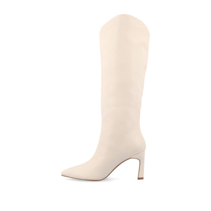 Journee REHELA KNEE HIGH BOOTS IN VEGAN LEATHER - Bone