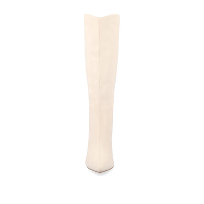 Journee REHELA KNEE HIGH BOOTS IN VEGAN LEATHER - Bone