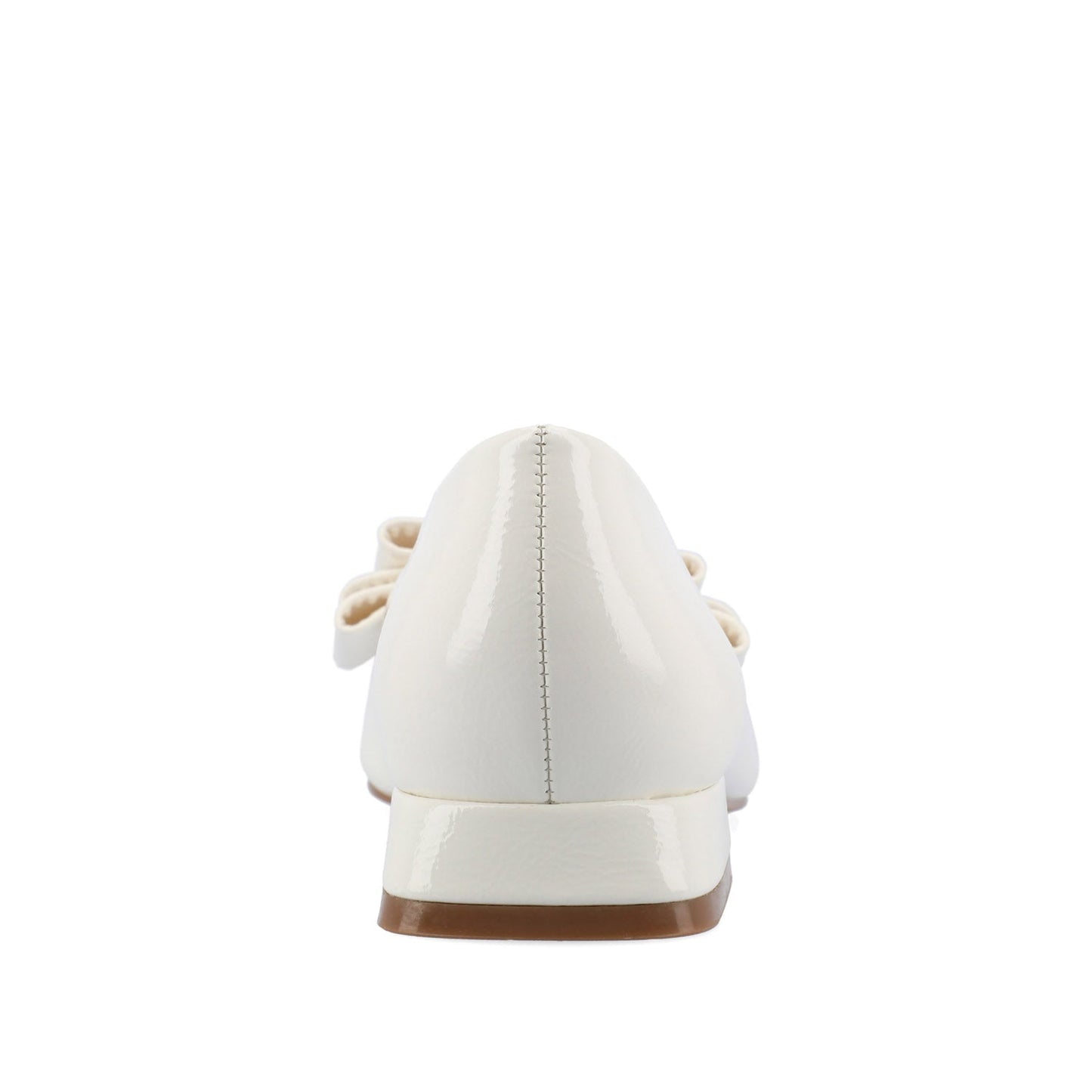 Journee OPHELIA LOW BLOCK BALLET FLATS VEGAN LEATHER - Patent/White
