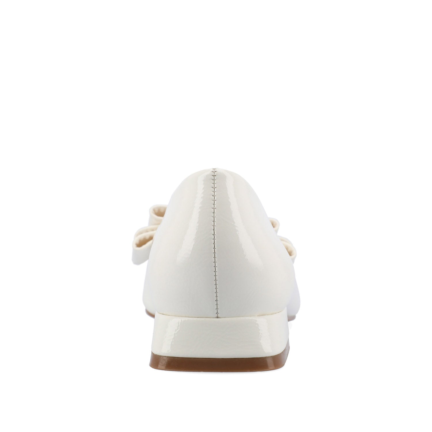 Journee OPHELIA LOW BLOCK BALLET FLATS VEGAN LEATHER - Patent/White
