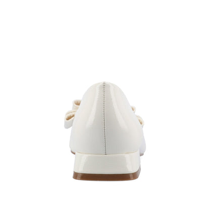 Journee OPHELIA LOW BLOCK BALLET FLATS VEGAN LEATHER - Patent/White
