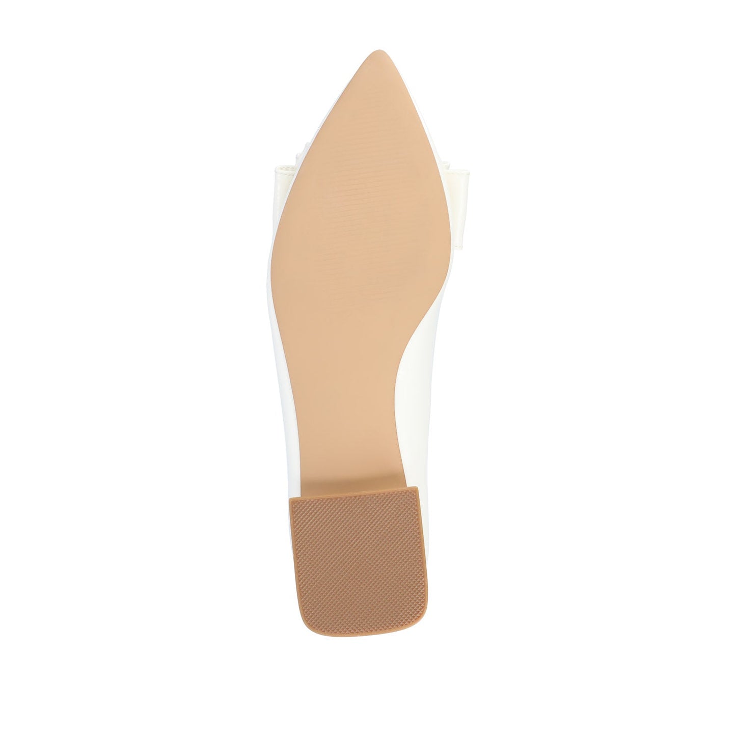Journee OPHELIA LOW BLOCK BALLET FLATS VEGAN LEATHER - Patent/White