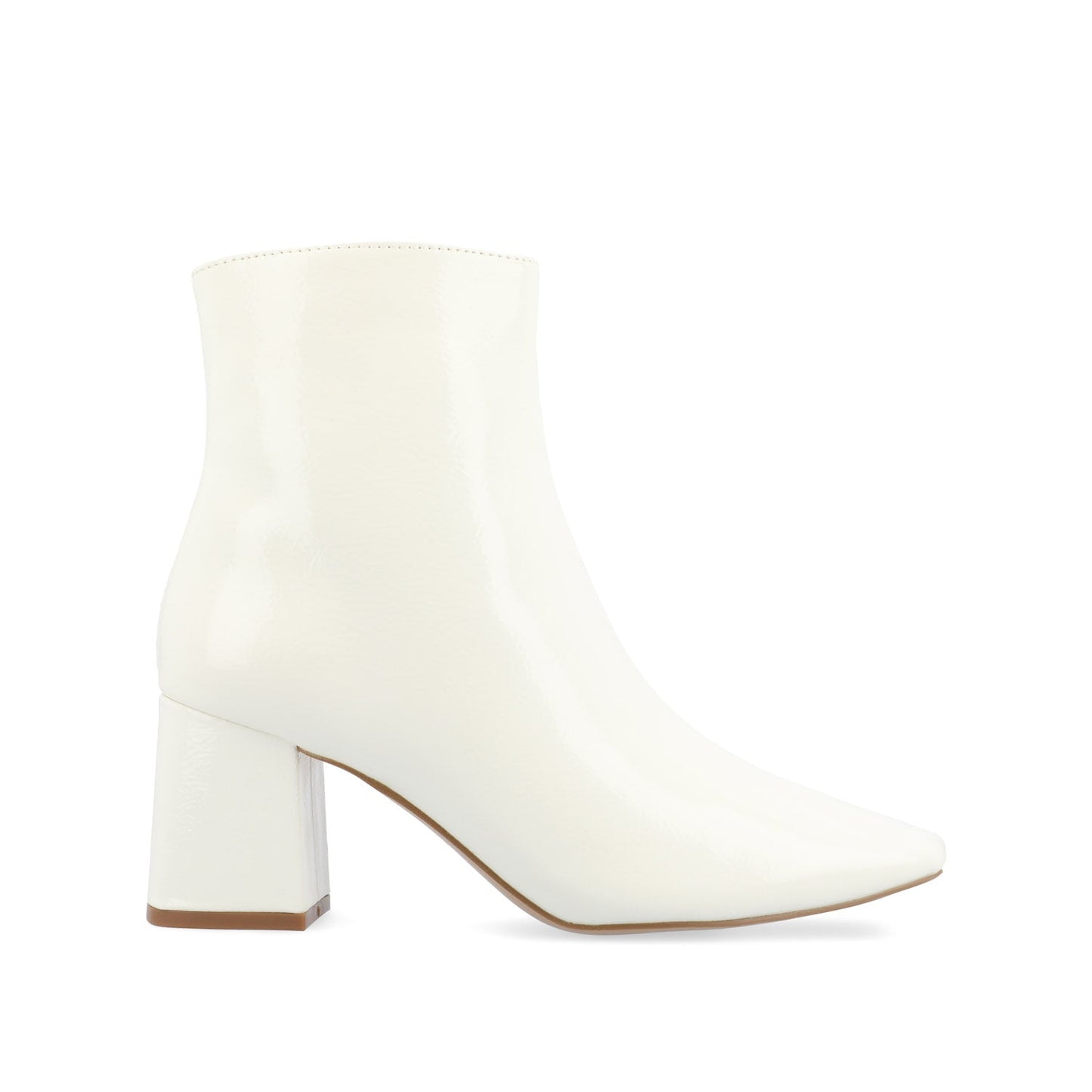 Journee HAYLINN SQUARE TOE BOOTIES - White Patent
