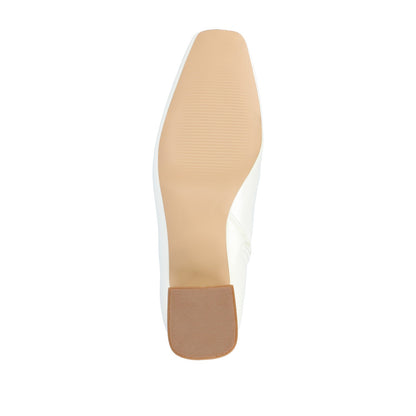 Journee HAYLINN SQUARE TOE BOOTIES - White Patent