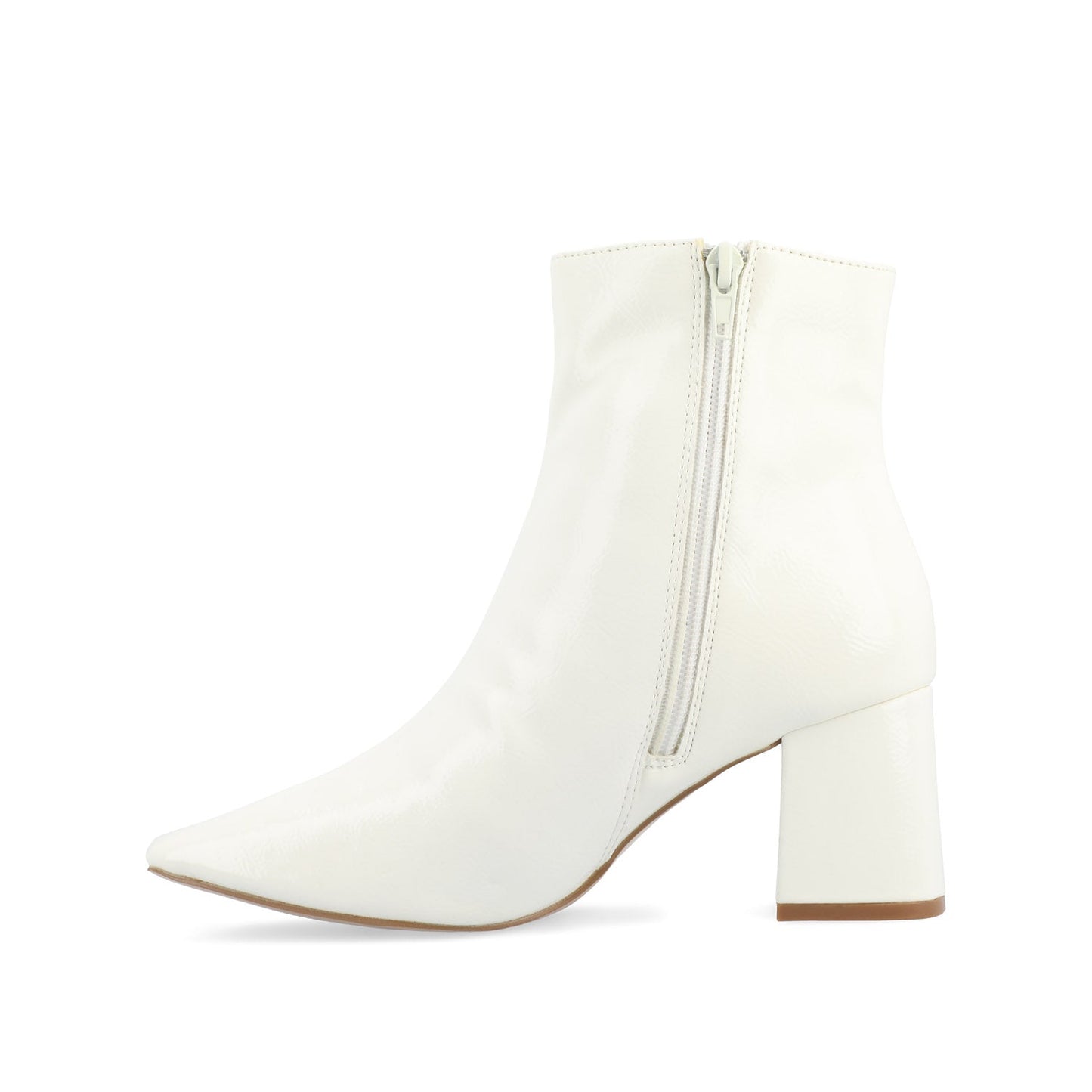 Journee HAYLINN SQUARE TOE BOOTIES - White Patent
