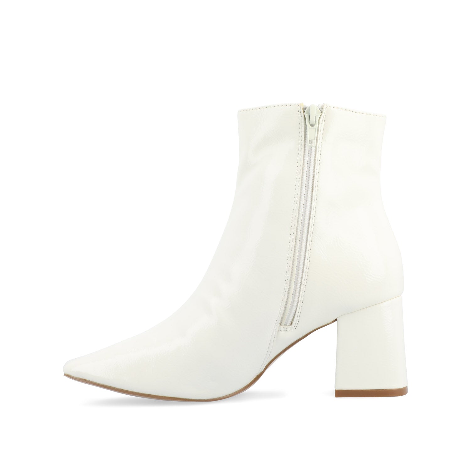 Journee HAYLINN SQUARE TOE BOOTIES - White Patent