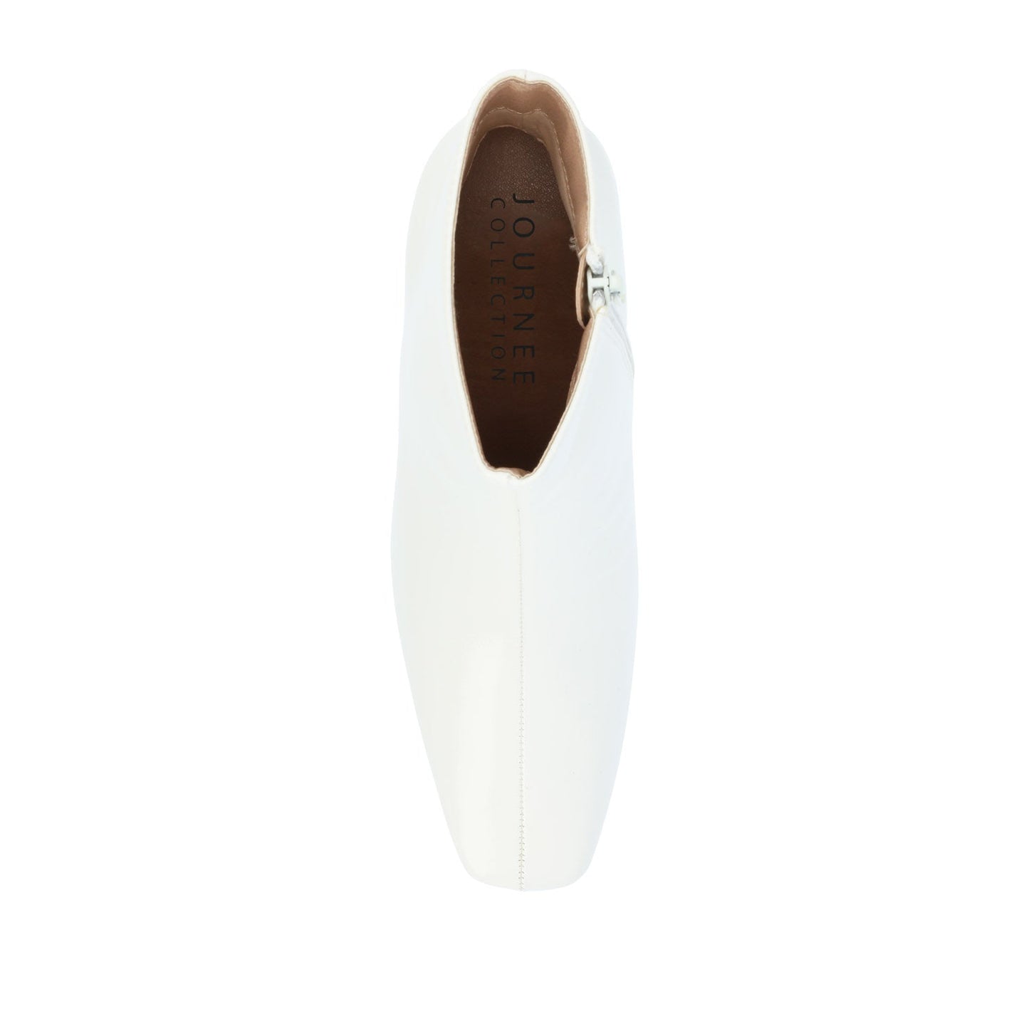 Journee HAYLINN SQUARE TOE BOOTIES - White Patent