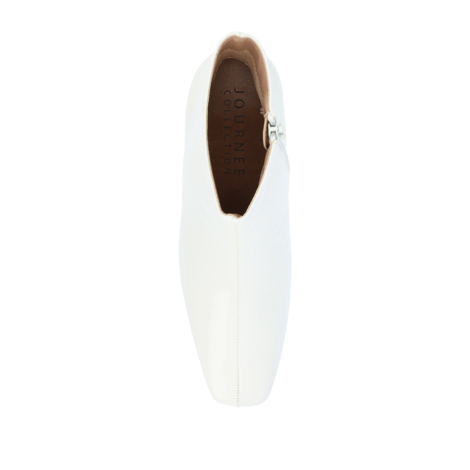 Journee HAYLINN SQUARE TOE BOOTIES - White Patent