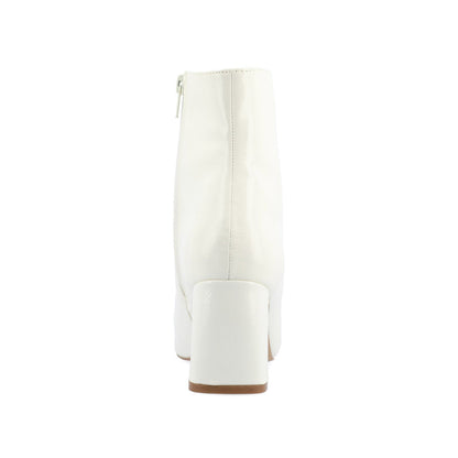Journee HAYLINN SQUARE TOE BOOTIES - White Patent