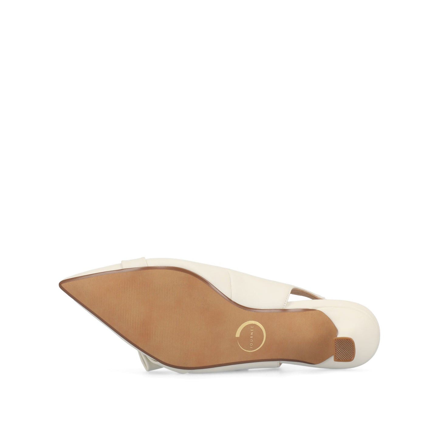 Journee PALOMA SLINGBACK KITTEN HEELS - Champagne Satin