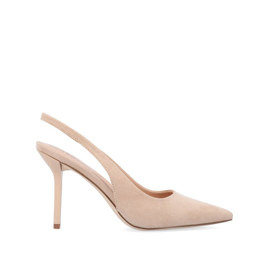 Journee ELENNEY SLINGBACK STILETTO HEELS - Nude Suede