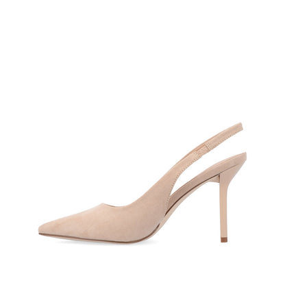 Journee ELENNEY SLINGBACK STILETTO HEELS - Nude Suede