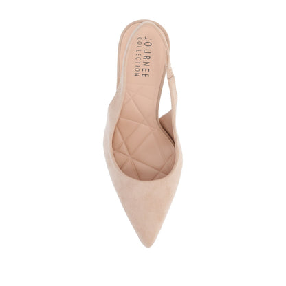 Journee ELENNEY SLINGBACK STILETTO HEELS - Nude Suede