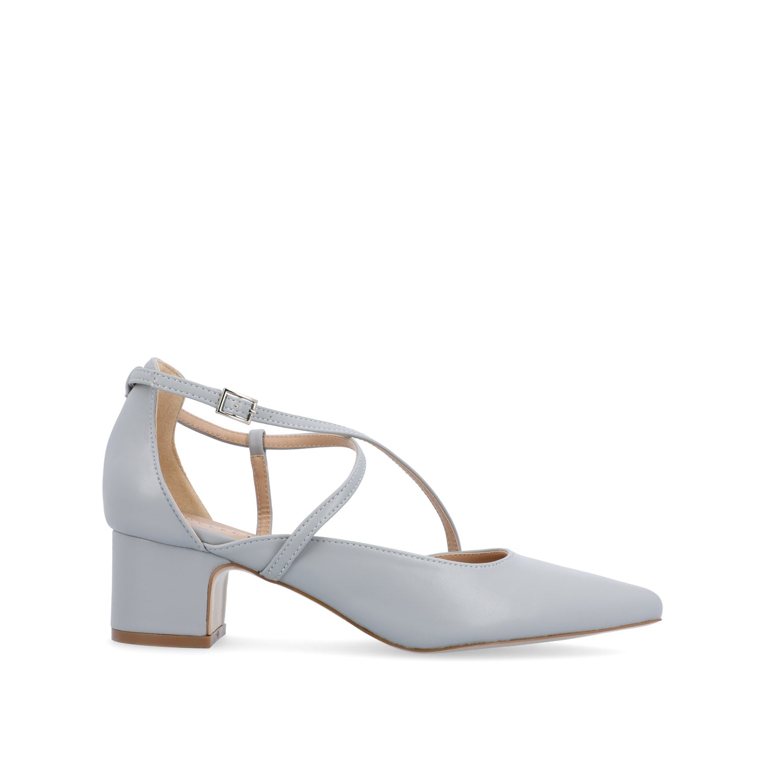 Journee GALVINN LOW BLOCK HEELS IN VEGAN LEATHER - Blue PU