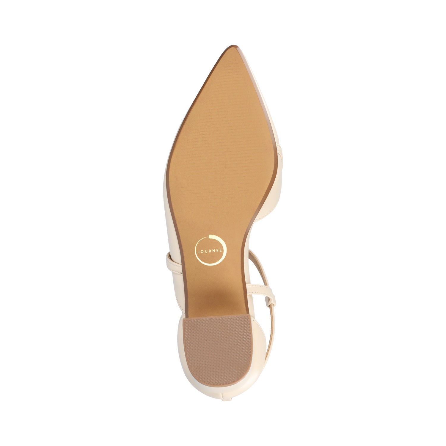 Journee GALVINN LOW BLOCK HEELS IN VEGAN LEATHER - Bone PU