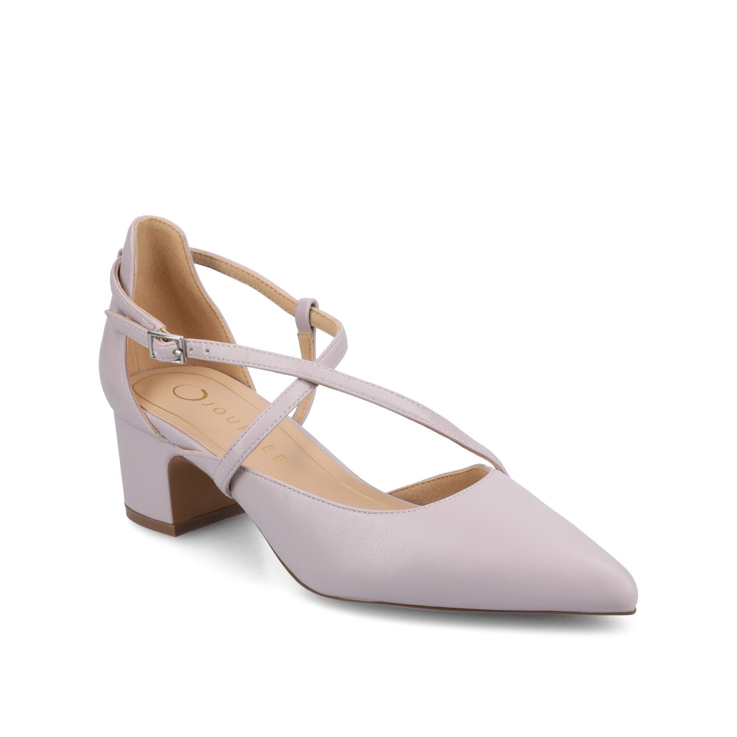 Journee GALVINN LOW BLOCK HEELS IN VEGAN LEATHER - Lilac PU