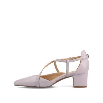 Journee GALVINN LOW BLOCK HEELS IN VEGAN LEATHER - Lilac PU
